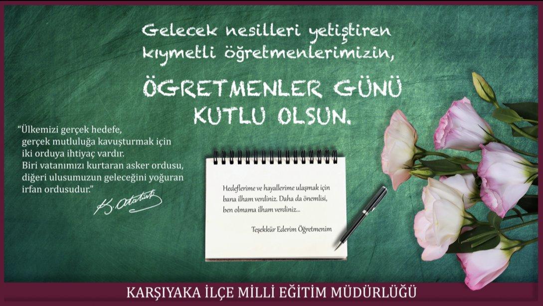 İlçe Milli Eğitim Müdürümüz Sayın Mustafa İSLAMOĞLU'nun 24 Kasım Öğretmenler Günü kutlama mesajıdır: