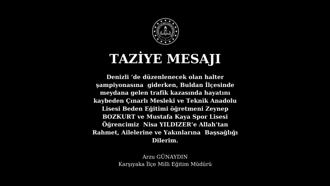 TAZİYE  MESAJI